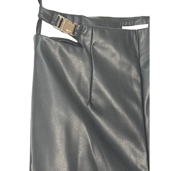 superdown Kaitlyn Faux Leather Pant in Black X-Small New Womens Vegan Trousers - Picture 6 of 9